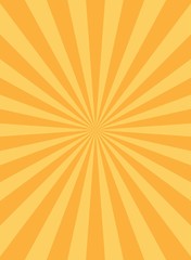 Sunlight vertical abstract background. Orange and gold color burst background.