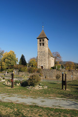 Fototapeta na wymiar The roman Church of Peter and Paul in Porici, Czech Republic, Bohemia