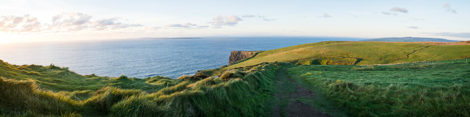 Panoramic Sunset at the Cliffs of Moher