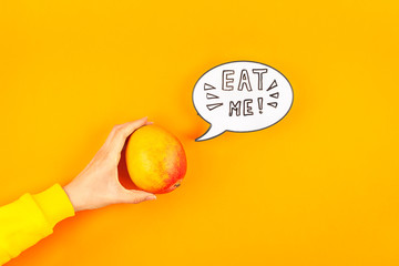 Mango fruit in creative pop art style concept