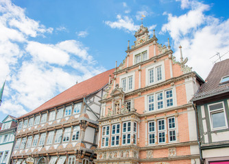 Fototapeta premium Leist-Haus and Stiftsherrenhaus Hameln Lower Saxony (Niedersachsen)