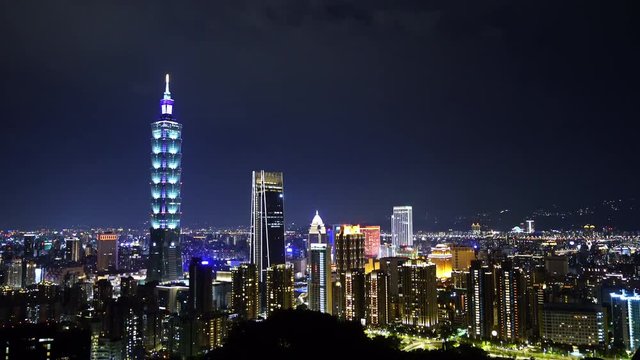 city night view of Taipei, Taiwan