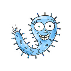 Microbe doodle. Virus sketch. Bacteria. Cell. Germ. Allergy. Disease. Parasite. Unicellular organism. Cute cartoon microbe. Infection. Funny microorganism. Alien.