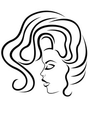 Abstract face of attractive woman