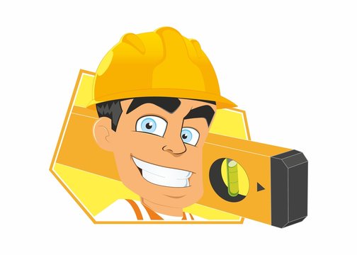 Budowlaniec z poziomicą