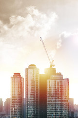 Construction and Building, power plant construction, Architectural landscape of  building in central town