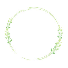 Green leaves frame. Floral border. Vector illustration.