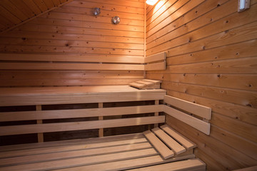 sauna wooden bath steam room hot healthy life, empty interior