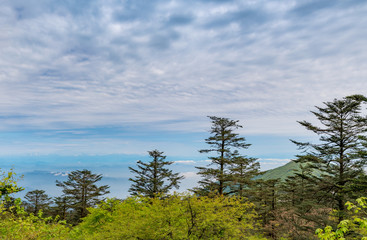 Scenery of the mountainside of Mount Emei, Sichuan Province, China