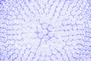 Crystal lamp, details. Fragment. Crystal pattern. Part from chandelier, glamour light background....