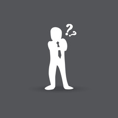 businessman thinking icon illustration