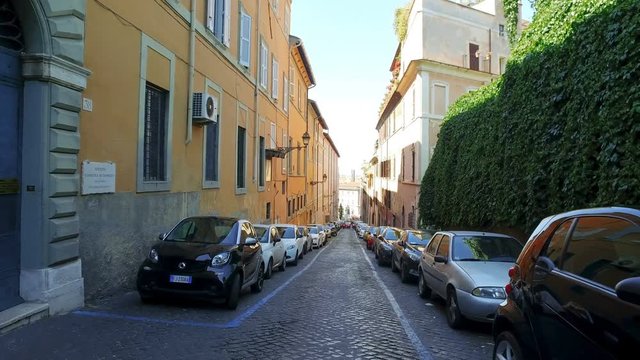 Via di S.Maria Dell Anima in Rome on December 16 2010. Street name is derived from Santa Maria Dell&rsquo;Anima - church of Germany and hospice of German-speaking people in Rome