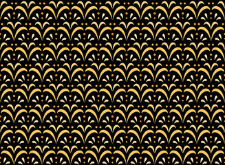 Elegant Damask Floral Vector Seamless Pattern. Decorative Flower Illustration. Abstract Art Deco Background.