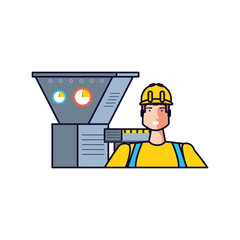 Isolated avatar of professional worker design