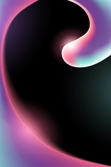 Vector fluid art poster illustration. Colorful liquid gradient. Modern dark background design template for web, banner, presentation. Future geometric patterns. Yin and yang inspiration.