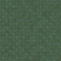 Gold Celtic Knot Seamless Pattern - Beautiful gold Celtic knot design on green background - 274318900