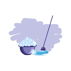 Isolated cleaning bucket and mop design