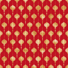 Lunar New Year Seamless Pattern - Red and gold pattern design for Lunar or Chinese New Year