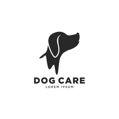 modern clean dog logo template vector