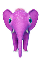baby elephant cartoon in a white background