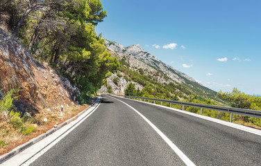 Road to the sea on a summer sunny day.