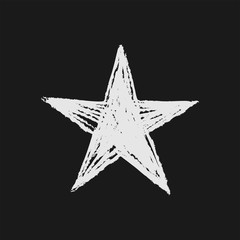 Star icon doodle. Hand drawn sketch. Grunge handmade illustration.