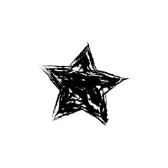Star icon doodle. Hand drawn sketch. Grunge handmade illustration.