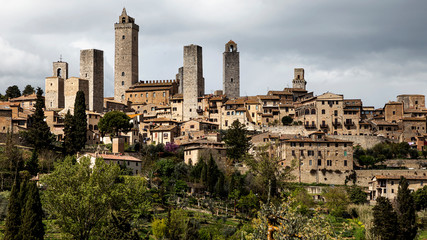 Fototapeta na wymiar San Gimignano, medieval village famous as the Town of Fine Towers, Tuscany, Italy