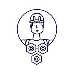 Isolated avatar of professional worker design