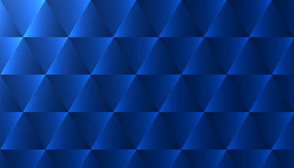 Abstract 3d technology and science blue neon triangles. Blockchain and cryptocurrency. Digital wallpaper. Business concept. Big data and artificial intelligence. Rendering computer virtual reality