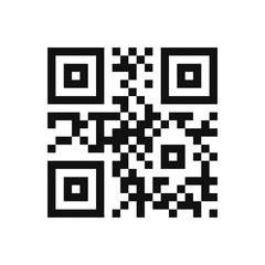QR code icon. The code of the QR, the identifier of the goods or services. A sample QR code for smartphone scanning. Modern vector illustration in a flat style isolated on  background.