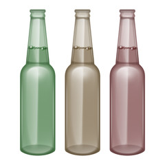 The Beer bottle in realistic style, Beer bottles vector objects isolated on white background, Set of bottles in new design