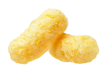 Delicious sweet corn sticks, isolated on white background