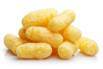 Delicious sweet corn sticks, isolated on white background