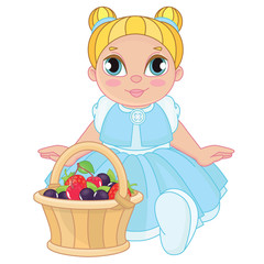 Cute baby doll with blond hair