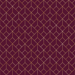 Fototapeta na wymiar Art Deco Seamless Pattern - Repeating metallic pattern design with art deco motif