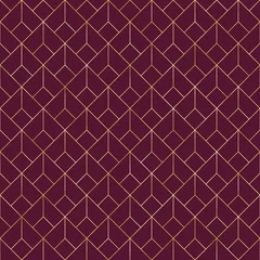Acrylic prints Bordeaux Art Deco Seamless Pattern - Repeating metallic pattern design with art deco motif