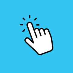 Hand clicking icon. Vector pointer finger click.