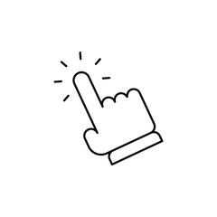 Hand clicking icon. Vector pointer finger click.