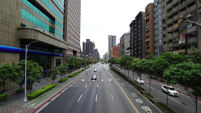 Traffic on road in Taipei, Taiwan