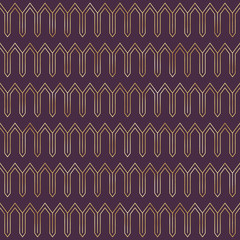 Art Deco Seamless Pattern - Repeating metallic pattern design with art deco motif