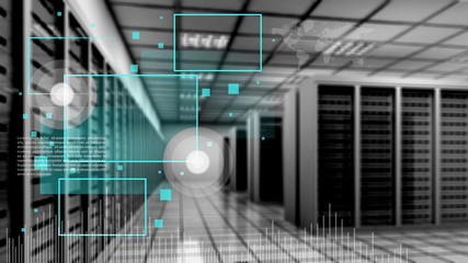 Abstract of modern high tech internet data center room