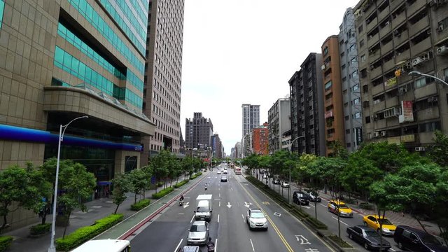 Traffic on road in Taipei, Taiwan