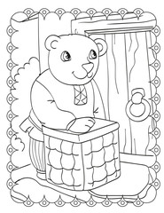 Coloring Book Of Bear Knocks On The Door