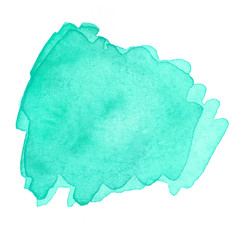 Watercolor brush stroke. Bright color. Gradient.