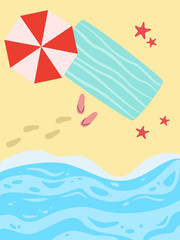 Cartoon  background of sea shore.