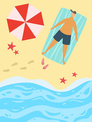 Cartoon  background of sea shore.