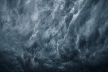 Obraz na płótnie Canvas Storm Clouds In Sky Background, Dark Storm Cloud Weather 