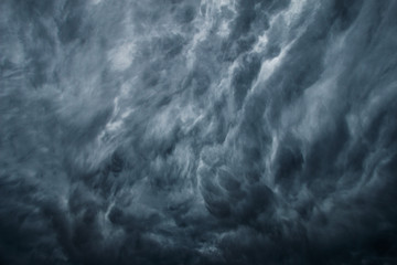 Naklejka na ściany i meble Storm Clouds In Sky Background, Dark Storm Cloud Weather 