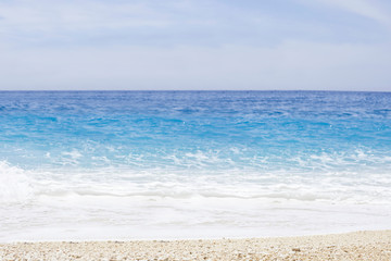Fototapeta na wymiar beach, sand, sea and sky panoramic , nobody